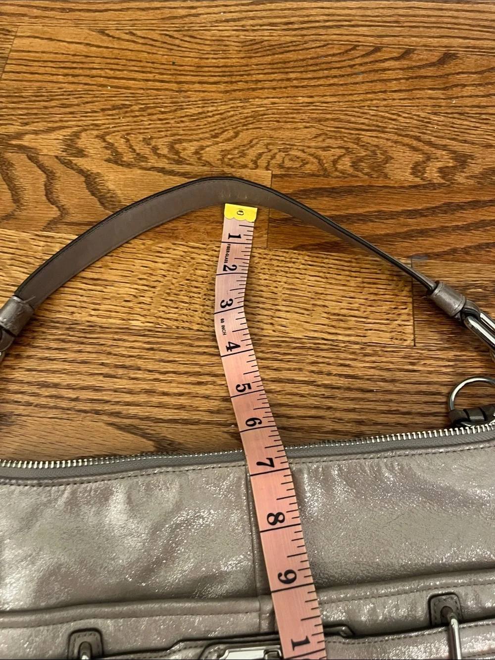 Coach Chelsea Ashlyn Pewter Metallic Pebbled Leather Hobo Shoulder Bag No18696